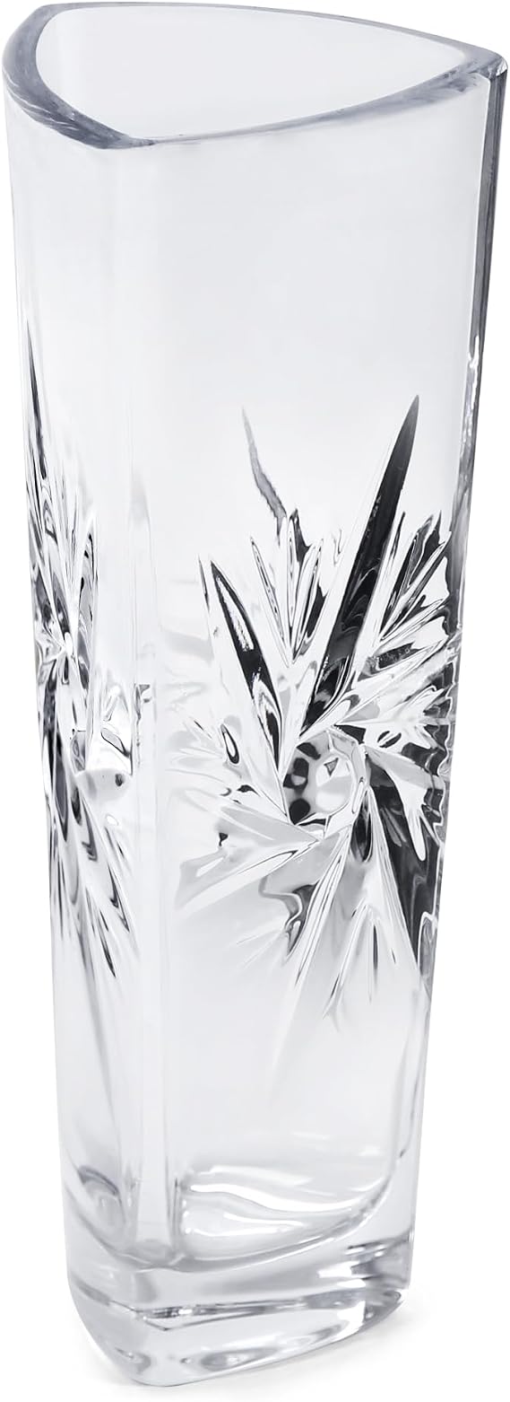Royal Imports Crystal Look Glass Flower Vase 7.5" x 3" Star Design