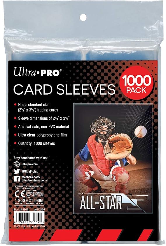 Ultra Pro Penny Sleeves Holds Standard Size 2.5" x 3.5" 1000 Pack