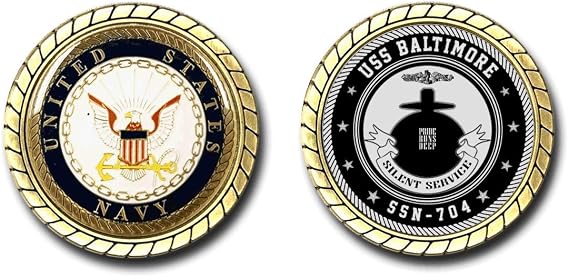 USS Baltimore SSN-704 US Navy Submarine Challenge Coin - Officially Licensed