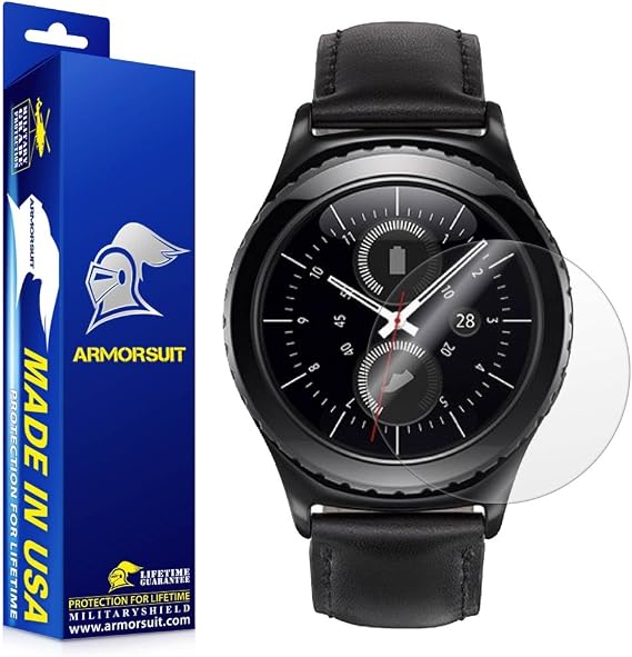 ArmorSuit Samsung Gear S2 Classic 40mm Screen Protector (2 Pack) Full Coverage MilitaryShield Screen Protector for Gear S2 Classic 40mm -HD Clear Anti-Bubble