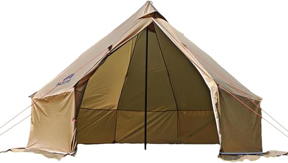 DANCHEL OUTDOOR HT02 4 Season Hot Tent With Stove Jack - Waterproof Yurt for 1-3 Person Backpacking, 6.6lbs, 210T Rip-Stop Polyester, Brown, 10.5ft/3m Diameter