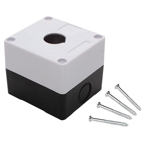 Single Push Button Switch Control Enclosure Box 22mm Push Button Hole Dustproof Water Resistant - ABS Junction Box for Momentary Emergency Switch RV Accessories - 1 Pack