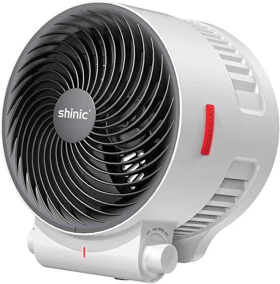 Shinic 2-in-1 Heater and Fan Combo, 1500W Portable Space Heater, White