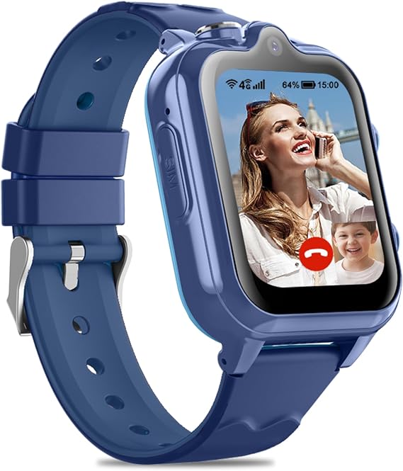 Smart Watch for Kids, 4G Phone Calling Text Messaging Child Phone Smartwatch with WiFi, Voice Video Chat, Bluetooth, Alarm, Pedometer, Wrist Watch for 4-16 Boys Girls Birthday Gifts.