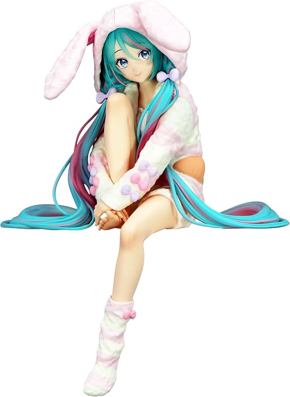 FURYU Corporation-Hatsune Miku Noodle Stopper Figure -Rabbit Ear Hood Pajama-