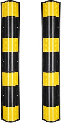 Yescom 31 Reflective Corner Guard Wall Corner Protector Round with Yellow Strips for Garage Parking Lot 2 Packs