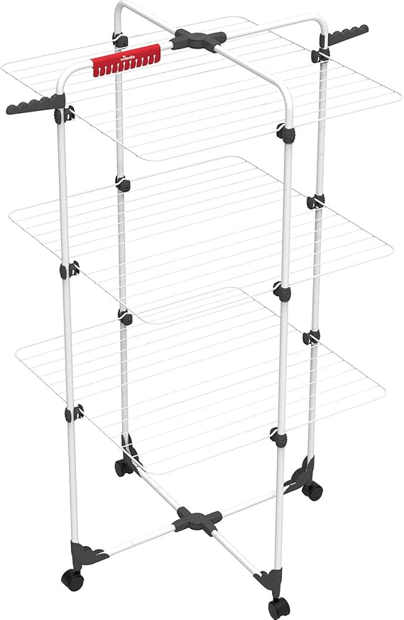 Vileda Mixer Steel Vertical Laundry Hanger, White, 5 x 71 x 127.5 cm
