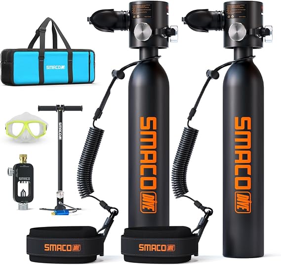 SMACO S300 Plus Mini Scuba Tank Reusable Diving Tank 0.5L