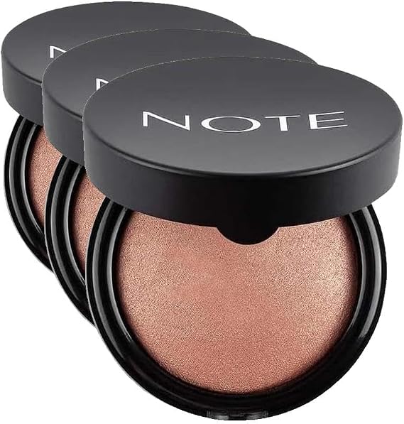 Note Cosmetics Baked Blusher 02 Vintage Pink Işıltılı Fırınlanmış Toz Allık (3 paketi)