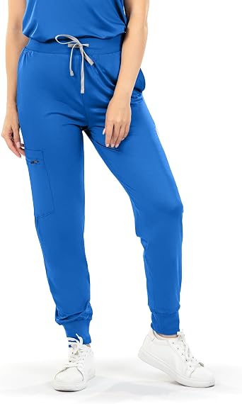 Meidiero Scrubs Pants for Women, Soft Stretch Jogger Pants with 3 Pockets, Yoga Waistband, Semi-Slim Fit Women's Scrub Pant