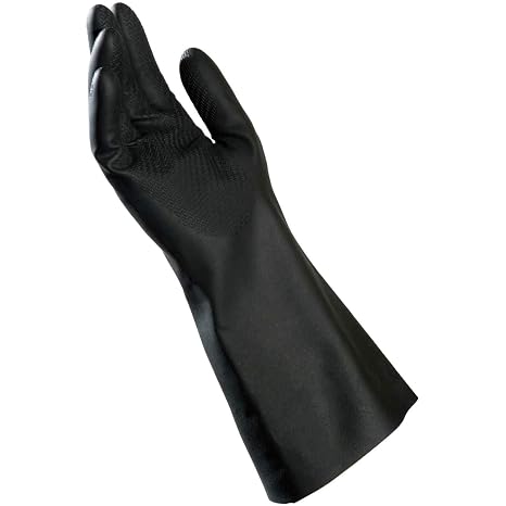 MAPA Butoflex 650 Butyl Mediumweight Multi-Layer Glove, Chemical Resistant, 0.059" Thickness, 14" Length, Size 7, Black