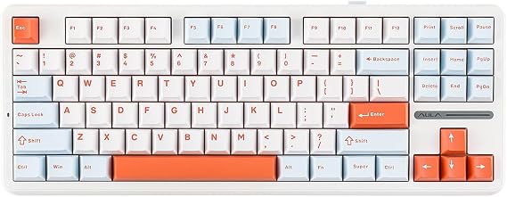 Aula F87 PRO Mekanik RGB TKL Nimbus V3 Switch Kablosuz Makrolu Hot Swap Klavye Turuncu