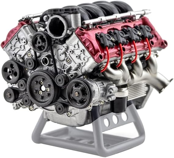 Mini V8 Engine Kits That Runs, MAD V8 Model Engine Build Kit RC Model Kits for Adults, DIY Assembly Engine Model for AX90104 SCX10II Capra VS4-10 Pro/Ultra Model Car