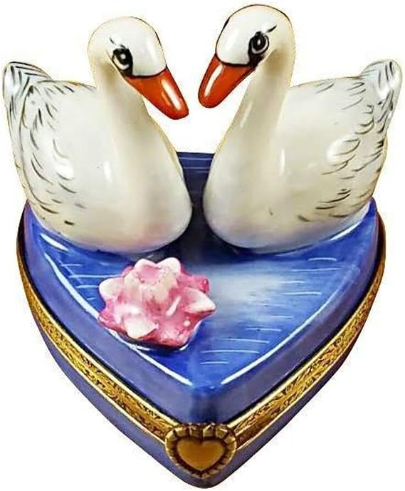 LIMOGES BOUTIQUE Two Swans on Heart