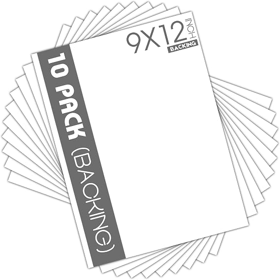 Mat Board Center 9x12 Backing Boards, 10 Pack White Backboards for Frames | Uncut Matte Cardboard Ideal for Prints, Artworks, Pictures, Crafts