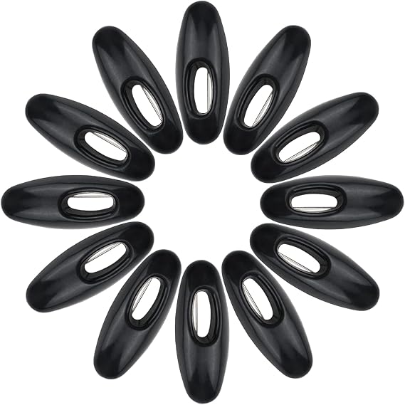 WANDIC Hijab Pins, 50 Pieces Black Safety Pins Hijab Sari Pins Plastic Cover Safety Pins for Safety Locking Adult Clothes Diaper Scarf Decoration (Oval-Shape)