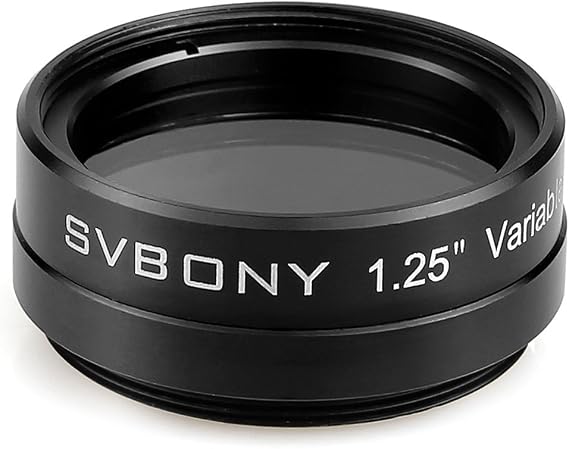 SVBONY Telescope Filter 1.25 inches, Variable Polarizing Filter Moon Filter | Neutral Colored Optical Glass, Standard 1.25 inch Filter Thread, Aluminum Frame, Enhances Contrast of Moon and Planets Images