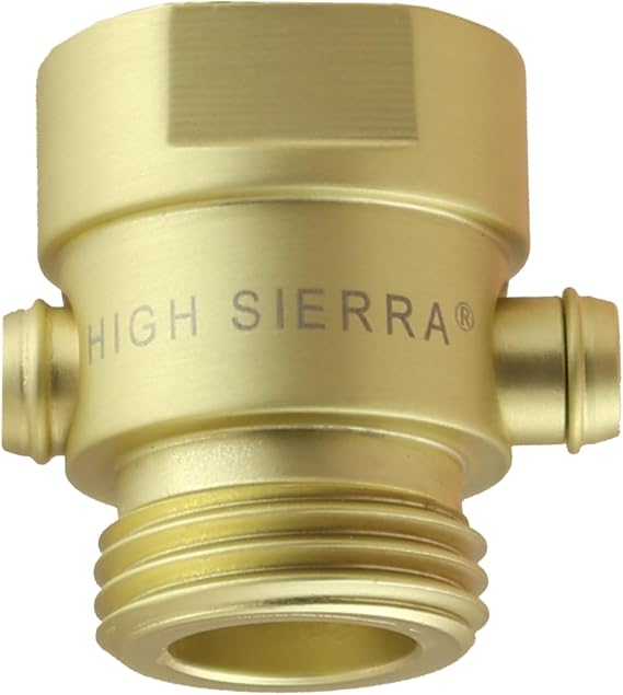 High Sierra - All Lead-Free Brass Trickle Valve For Shower Heads. For Pause & Pressure Control. Easy To Push Button Reduces The Flow of Water or Shuts It Off to Just a Trickle - Brushed Gold