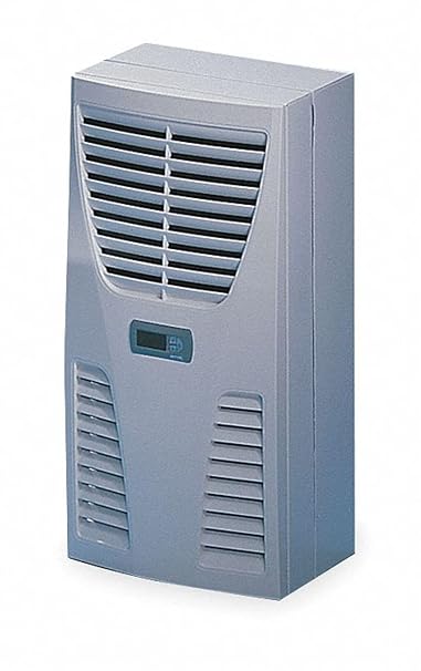 Rittal 3303510 Light Grey Top Therm Wall Mounted Air Conditioner with Comfort Controller, 11-1/64" Width x 21-41/64" Height x 7-55/64" Depth, 1706 BTU, 115 V, 60 Hz