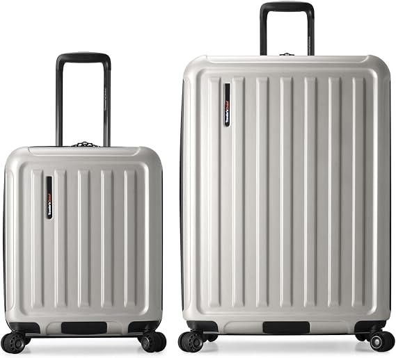 Traveler's Choice Art of Travel Hardside Expandable Luggage with Spinner Wheels, Silver