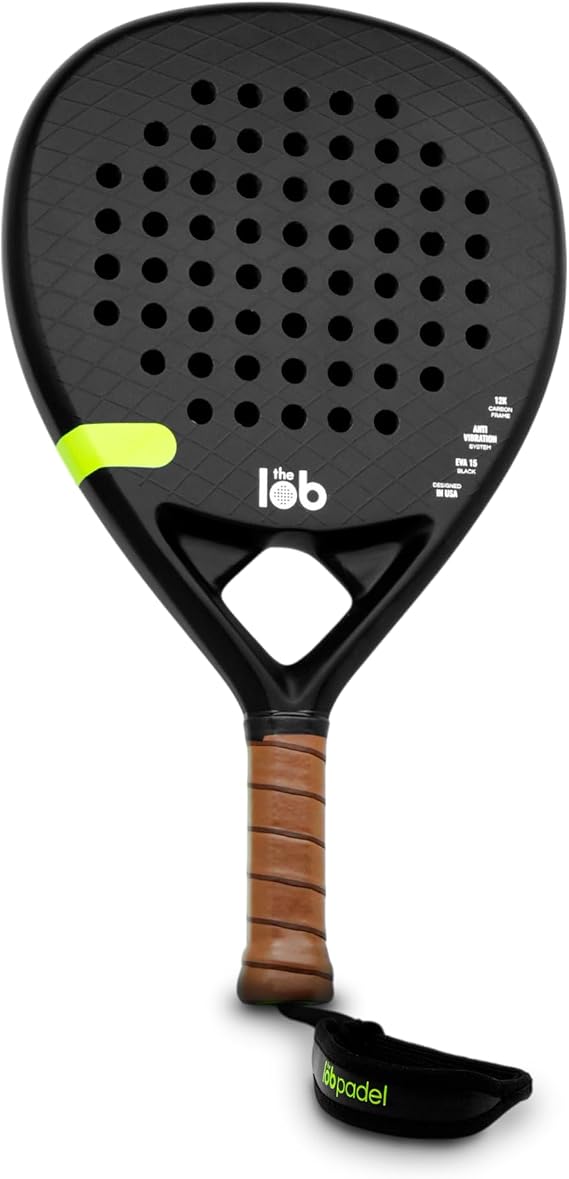 Carbon Fiber Padel Racket Black | Drop Shape Design for Optimal Power Control | Platform Paddle Racket for Beginners to Pros