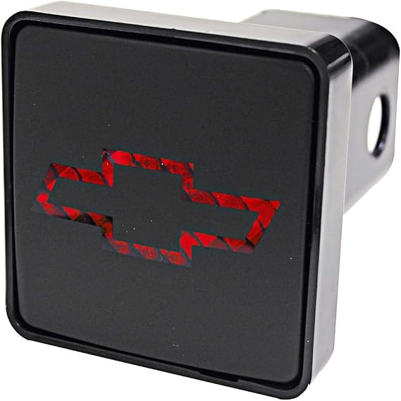 Bully - CR007C CR-007C Chevrolet Tow Hitch Cover/Receiver Trailer Plug in Black with LED Brake Light Chevrolet Logo Emblem - Car, Truck and SUV Accessories - Genuine License Products, 3 inch