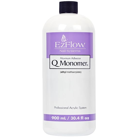 Ez Flow Q Monomer Acrylic Nail Liquid - Maximum Adhesion, Acrylic Liquid Monomer, Prevents Yellowing Nails, DIY Salon At-Home Use, 30.4 Fl Oz