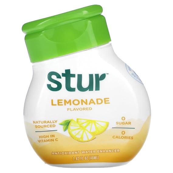 Stur Liquid Water Enhancer | Lemonade | Sweetened with Stevia | High in Vitamin C & Antioxidants | Sugar Free | Daily Hydration & Workout Recovery | Zero Calories | Keto | Vegan (1 Bottle)