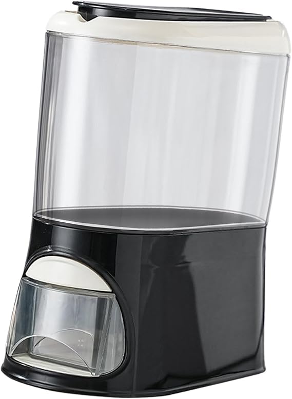 Rice Storage Container Cereal Storage Container Top Opening Multi Purpose Grain Bucket with Removable Lid for, Black