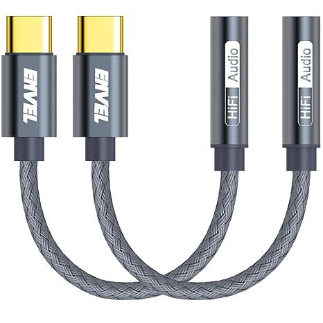 USB C to 3.5mm Headphone Jack Adapter, 2 Pack Aux to USB C Adapter | USB C to Aux Audio Dongle Cable Cord Compatible with iPhone 17 16 15 Pro Max Samsung Galaxy S25, iPad Pro M2 M3 M4, Pixel 9