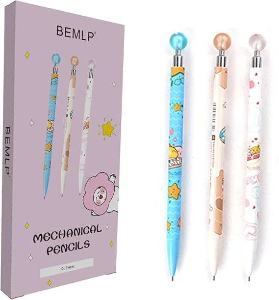 BEMLP Mechanical Pencils 0.5mm Cute Kawaii Sushi Food Press Automatic Mechanical Pencil Writing Drawing School Office Supply Student Stationery 6 Pcs