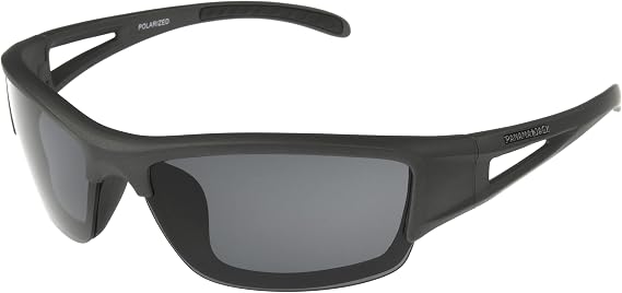 Panama Jack Men's Polarized Silver Flash Blade Sunglasses, Metallic Dark Gray, 68
