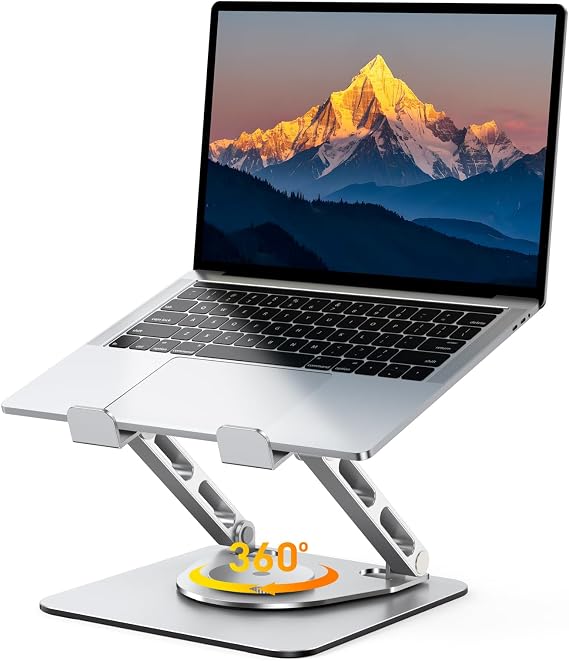 RIWUCT 360 Rotatable Laptop Stand for Desk Adjustable Height