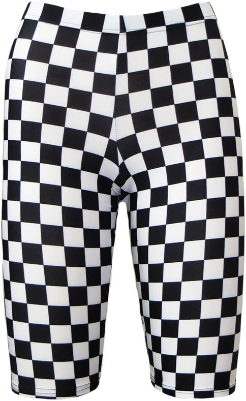 Insanity Mono Chess Checkerboard Squares Printed Cycle Shorts
