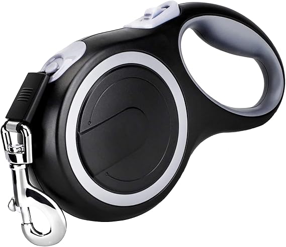 26Ft Retractable Dog Leash, Heavy Duty Great Leash for Dog up to 110 lbs, Anti-Slip Rubberized Handle, One-Handed Brake, Strong Nylon Tape, Tangle Free(Large Size).