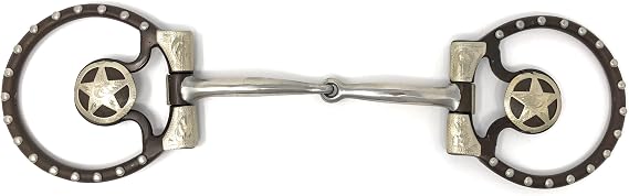 AJ Tack Offset Dee Ring Snaffle Bit with Star Concho