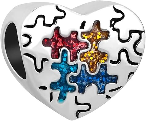 Women Charm for Bracelets Heart Bead Love CZ Bracelets Charm for Women Wife Sister Husband Valentine Lover Sweet Cousin Couple Silver