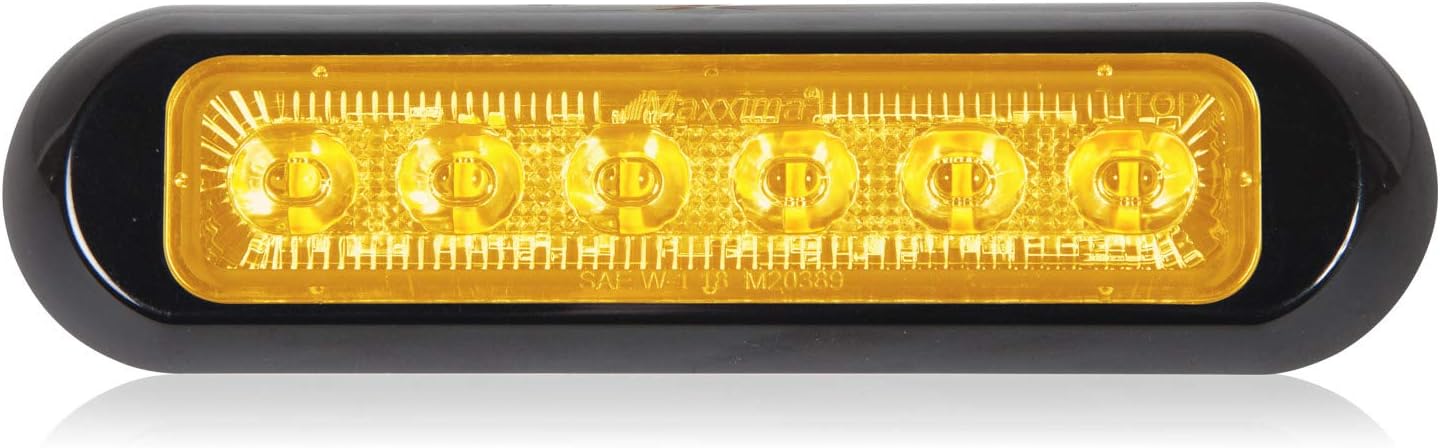 Maxxima Thin Low Profile 6 LED Amber Clear Lens Class 1 Warning Light