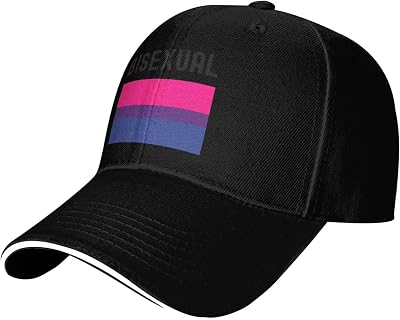 Kkaingg Baseball Cap Bisexual Pride Flag - LGBT Bisexual Gifts Hat for Men Women Trucker Hat Adjustable Dad Hats Black