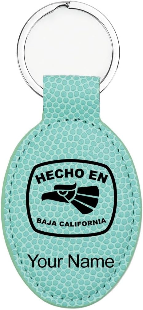 LaserGram Oval Keychain, Hecho en Baja California, Personalized Engraving Included