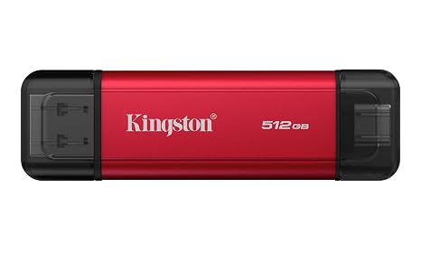 Kingston 512GB Dual USB-A/C Portable SSD | Up to 1050MB/s | USB 3.2 Gen 2 | SPSD/512GB