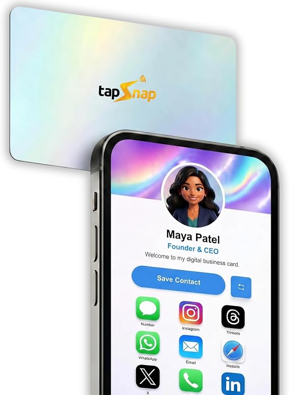Digital Business Card - Smart NFC Network Card - LUX Edition - iPhone & Android Hologram Prism