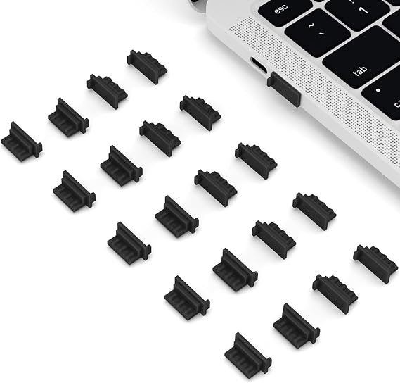 20 Pcs USB A Type Female Port Cover Caps - Silicone USB Port Plugs Dust Cover,Protect USB Ports from Dust and Oxidation, Compatible with USB Type A Female Interface, Easy to Install(Black)
