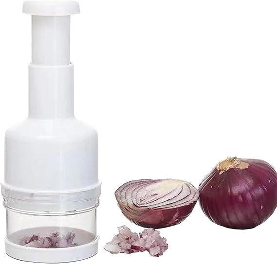 Food Chopper, Onion Chopper Manual Hand Handheld Veggie Chopper with Container Veggie Dicer for Vegetable, Salad, Onion, Garlic, Eggs(white)