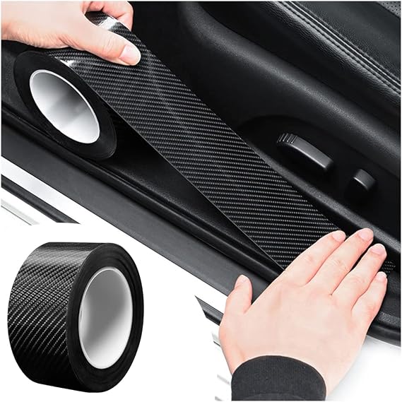 Moly Magnolia 5D Carbon Fiber Car Protector Tape, Black Small