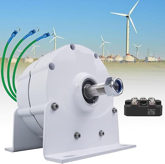10000/12000W Upgraded Permanent Magnet Generator 12V 24V 48V 220V 500Rpm AC DC Permanent Magnet Alternator Motor with Controller for Wind Water Turbine(12000w,12v)