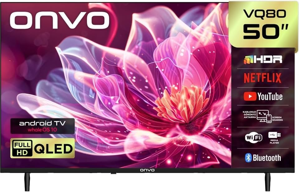 Onvo 50VQ80F2FA Full HD 50" 127 Ekran Uydu Alıcılı Smart QLED TV [Enerji Sınıfı F]