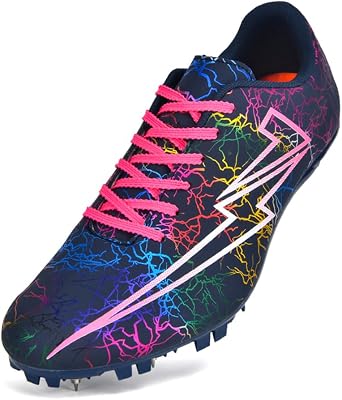 Track Spikes Shoes Field Distance Running Mens Spikes Sprint Sneakers Athletic Race Jumping Breathable Training Lightweight Track and Field Shoes for Mens Youth Boys Girls Women