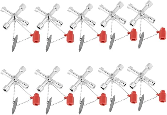 10pcs Multifunction Universal Control Cabinet Cross Key Wrenches Hand Tools