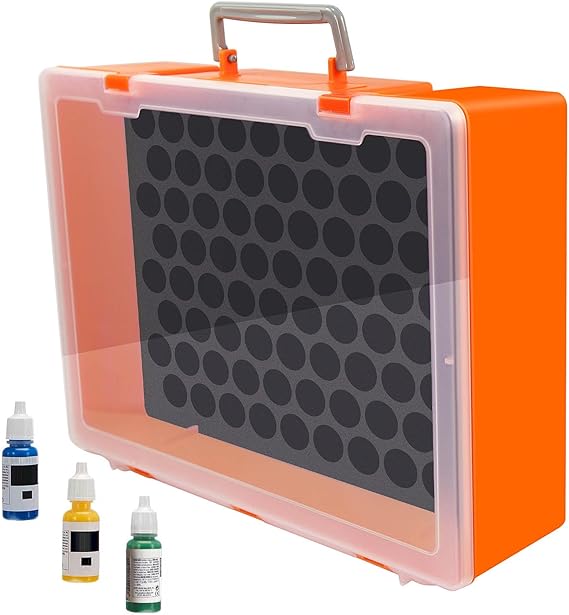 1set Model Paint Bottle Organizer Holds 84pcs 17ml Bottles Pigment Bottle Storage Suitcase Portable SN03 Miniature Paint Storage